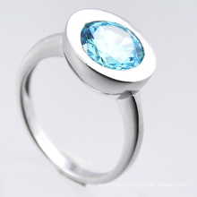 Anillo de plata esterlina de la joyería 925 de la moda con Zirconia azul